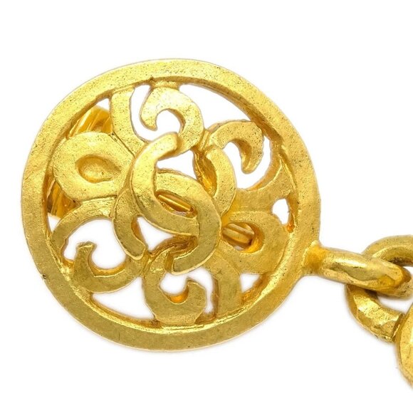 Chanel Dangle Bell Earrings Clip-On Gold 95P - Picture 3 of 4